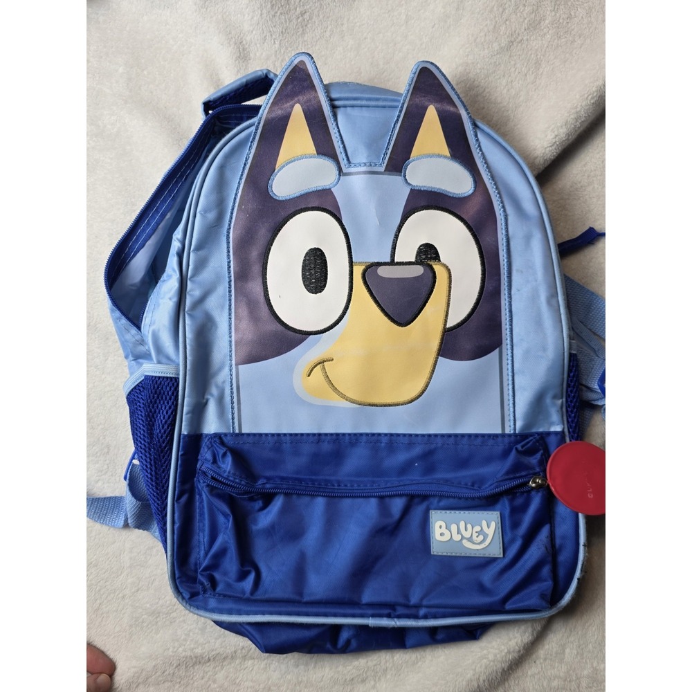 Bluey 3D Character Kids Backpack Presto Blue School Bag Ears Padded Straps